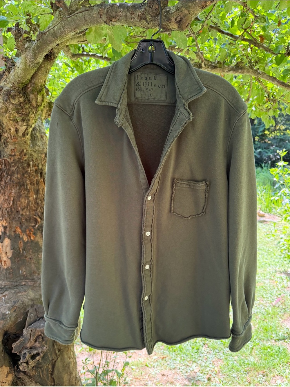 Frank & Eileen “”Eileen” fleece shirt in rosemary Large - Picture 2 of 5